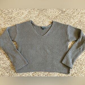 Gray V-Neck Sweater